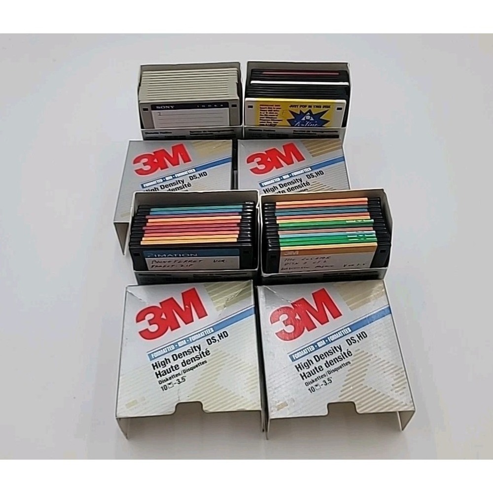 51 Pack USED 3M DS HD 3.5" IBM Floppy Disks For Vintage Computer